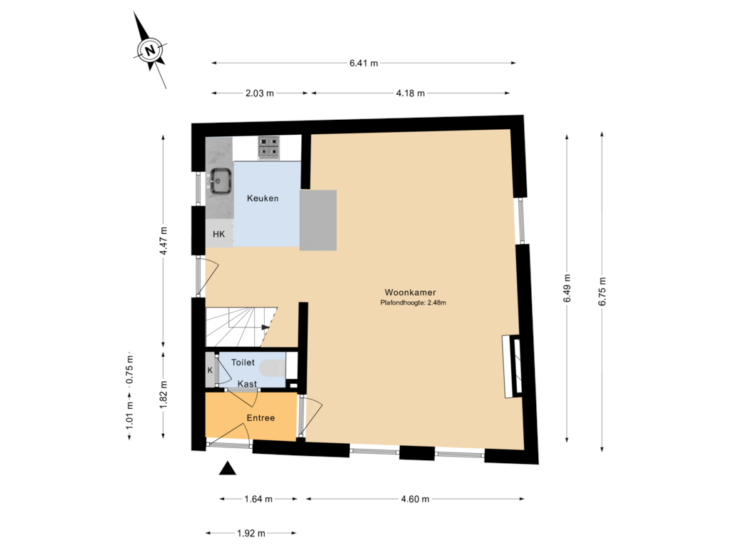 Bekijk plattegrond van Begane grond van Koningstraat 7