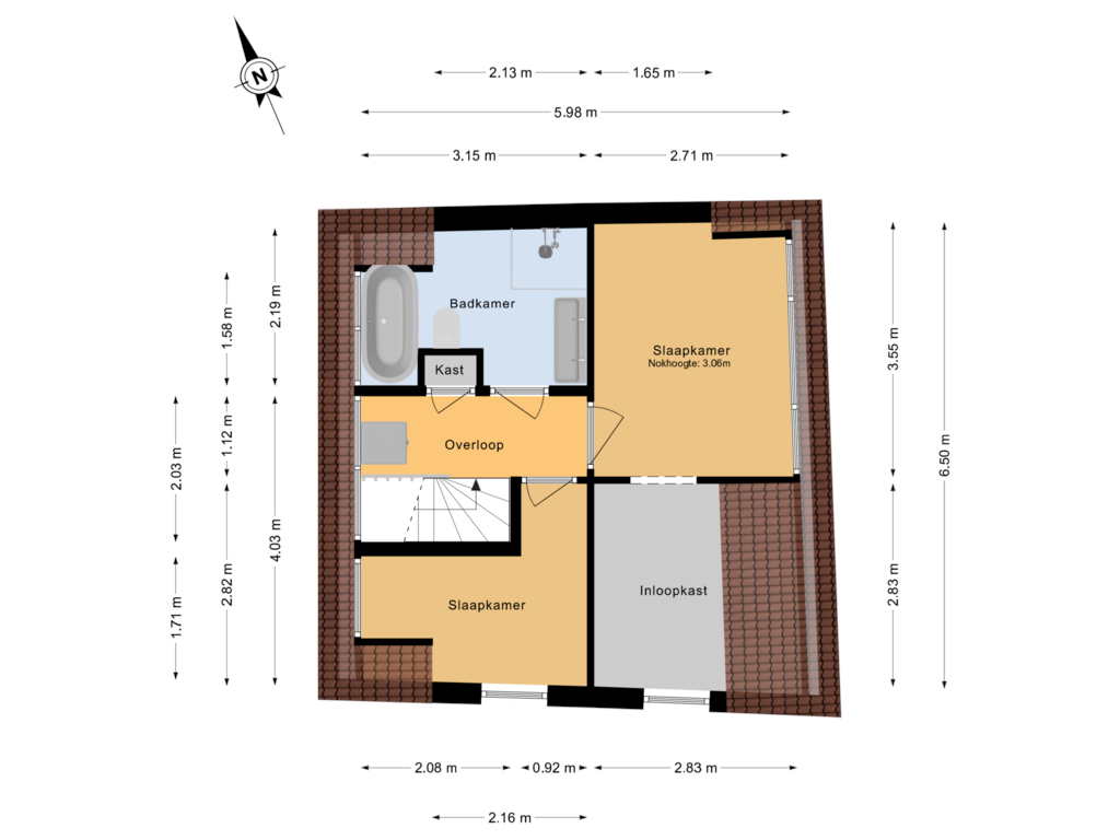 Bekijk plattegrond van 1e verdieping van Koningstraat 7