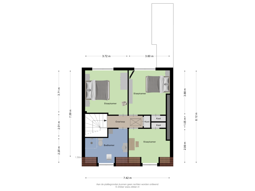 Bekijk plattegrond van Eerste verdieping van Kloosterstraat 34