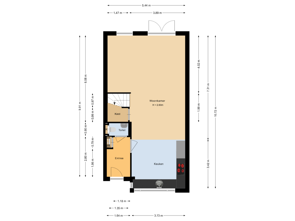 View floorplan of Begane grond of Musicaldreef 63