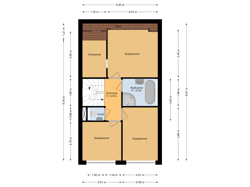 View floorplan of Eerste verdieping of Musicaldreef 63