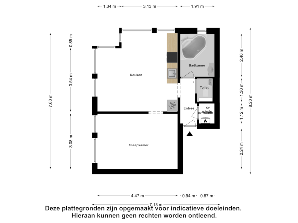 View floorplan of Appartement of Rembrandtlaan 74-2