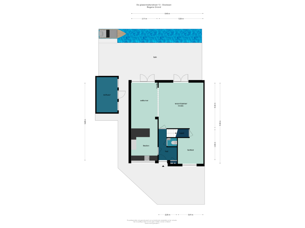 View floorplan of BEGANE GROND of De Glazenmakerstraat 13