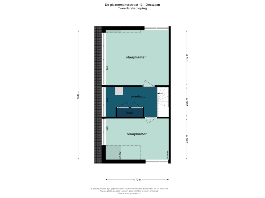 View floorplan of TWEEDE VERDIEPING of De Glazenmakerstraat 13