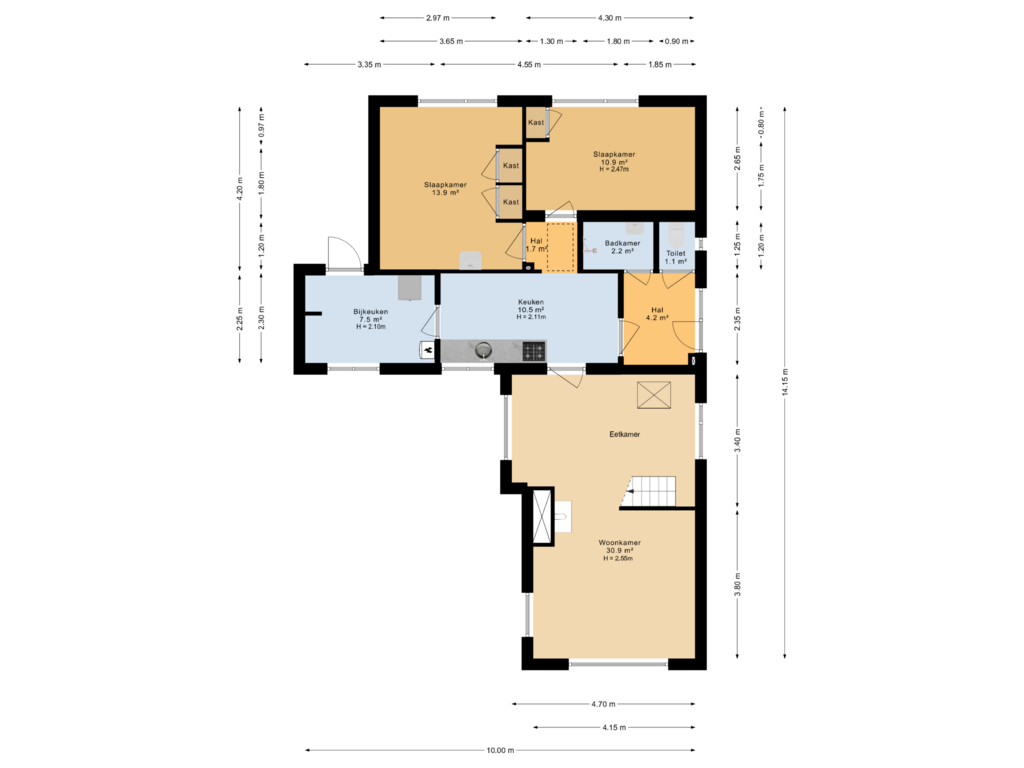 Bekijk plattegrond van Begane grond van J.R. Kloostermanstrjitte 2