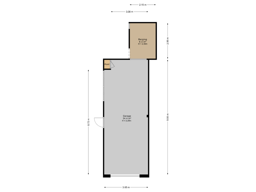 Bekijk plattegrond van Garage van J.R. Kloostermanstrjitte 2