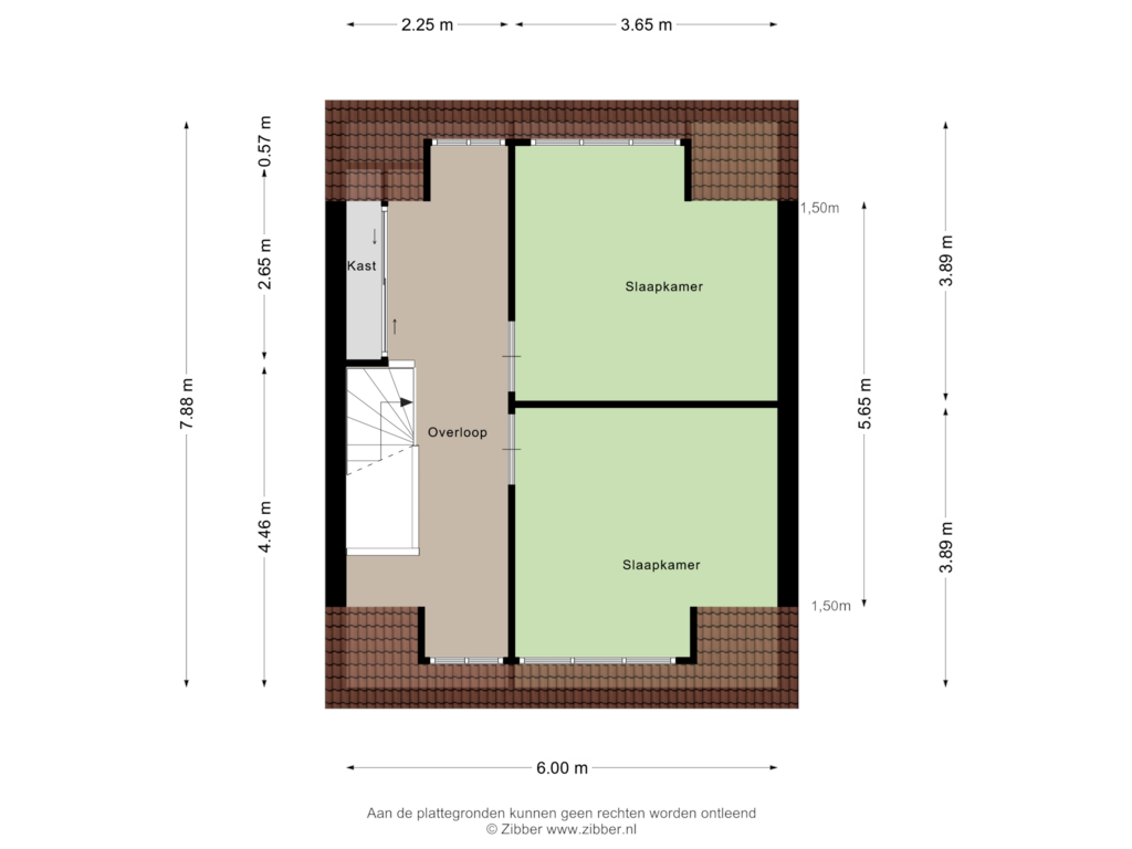 View floorplan of Tweede verdieping of Sweelinckhof 1