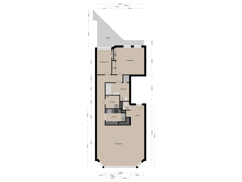 View floorplan of Appartement of Stationsplein 84