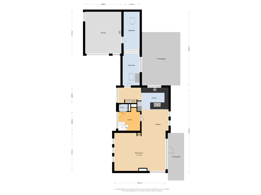 Bekijk plattegrond van Begane grond van Twickel 82