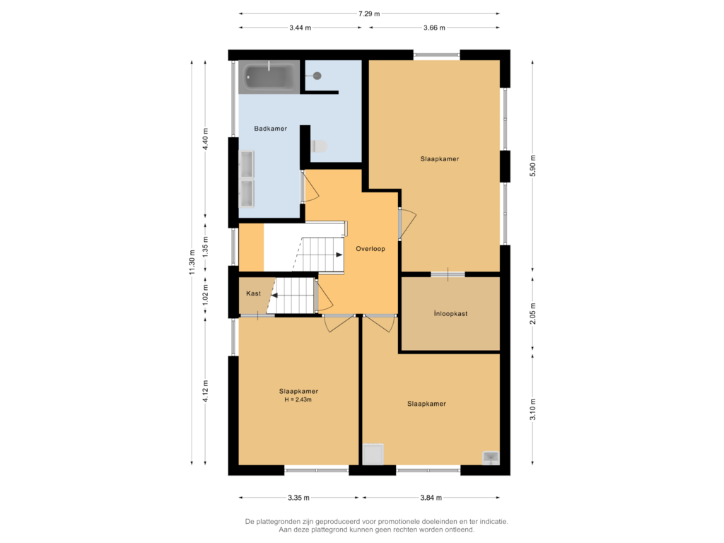 Bekijk plattegrond van Eerste verdieping van Twickel 82