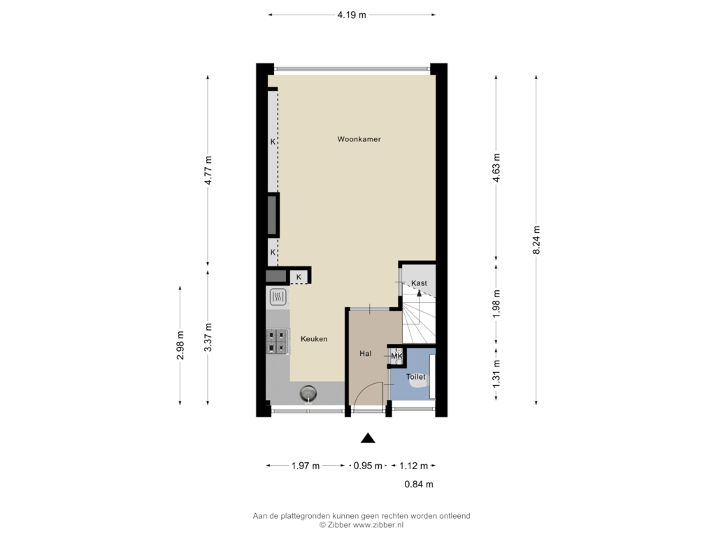 Bekijk plattegrond van Begane Grond van Burgemeester Aalberslaan 88-B