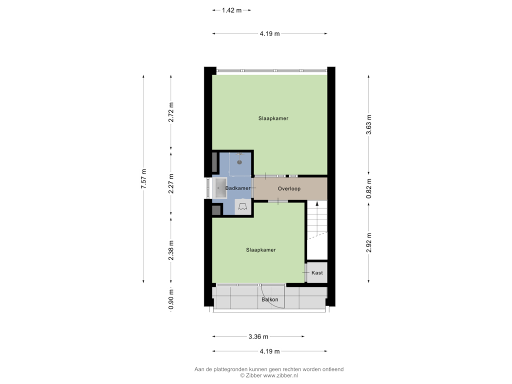 Bekijk plattegrond van Eerste Verdieping van Burgemeester Aalberslaan 88-B