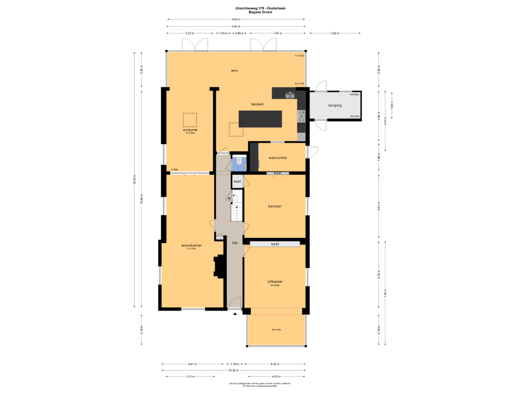 View floorplan of BEGANE GROND of Utrechtseweg 179