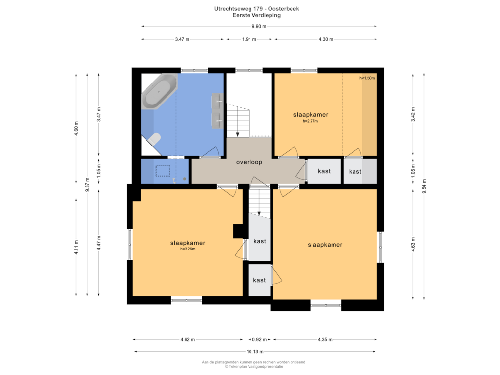 View floorplan of EERSTE VERDIEPING of Utrechtseweg 179