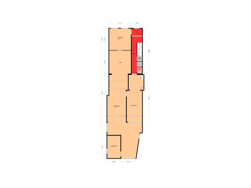 View floorplan of begane grond of Ginnekenweg 144