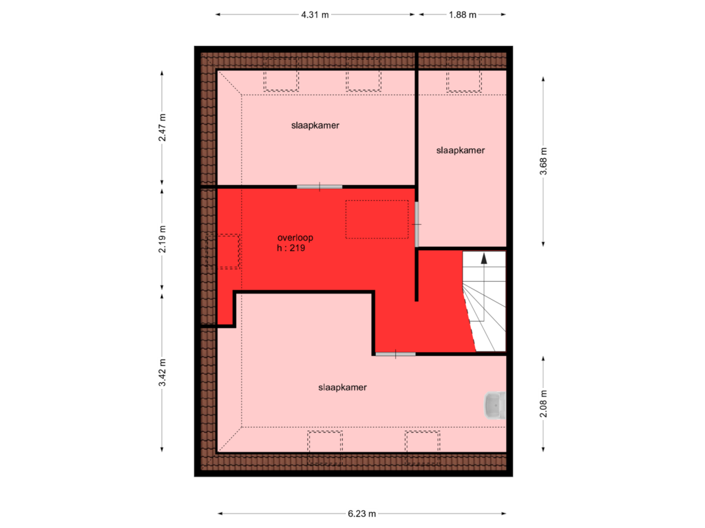 View floorplan of 2e verdieping of Ginnekenweg 144