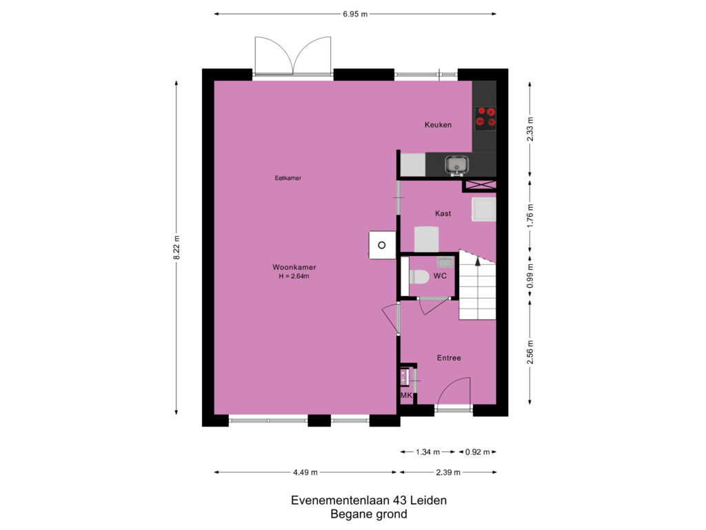 Bekijk plattegrond van Begane grond van Evenementenlaan 43