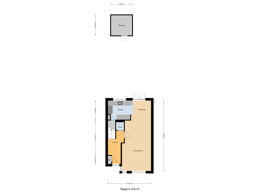 Bekijk plattegrond van Begane Grond van Steur 124