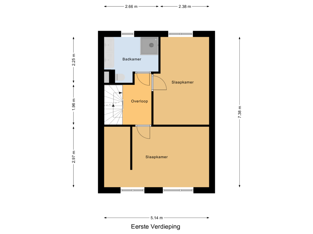 Bekijk plattegrond van Eerste Verdieping van Steur 124