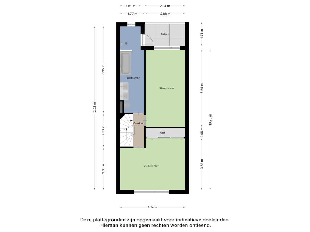 Bekijk plattegrond van Eerste Verdieping van Blokweg 9