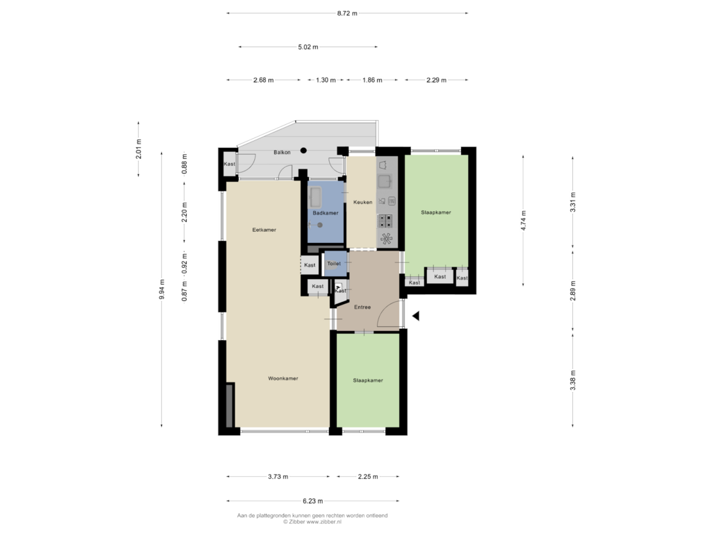 Bekijk plattegrond van Appartement van Stalpaertstraat 79