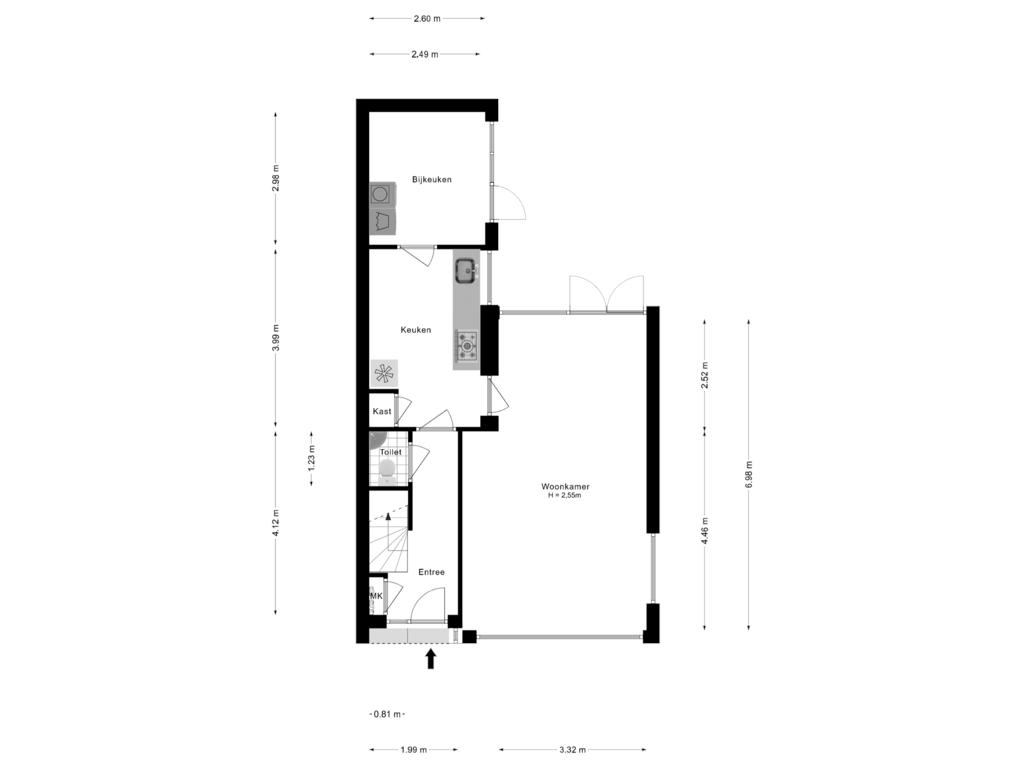 View floorplan of Begane Grond of A. Mauvestraat 110