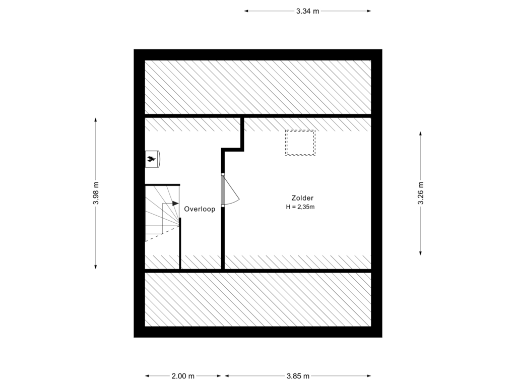 View floorplan of 2e Verdieping of A. Mauvestraat 110