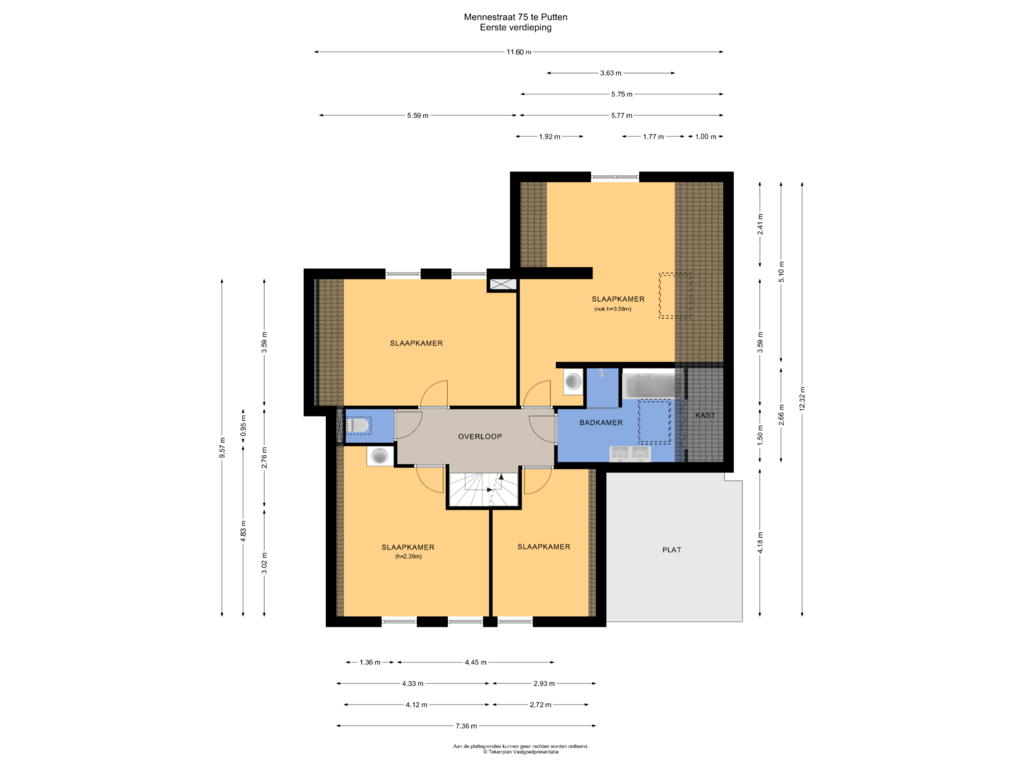 Bekijk plattegrond van Eerste verdieping van Mennestraat 75