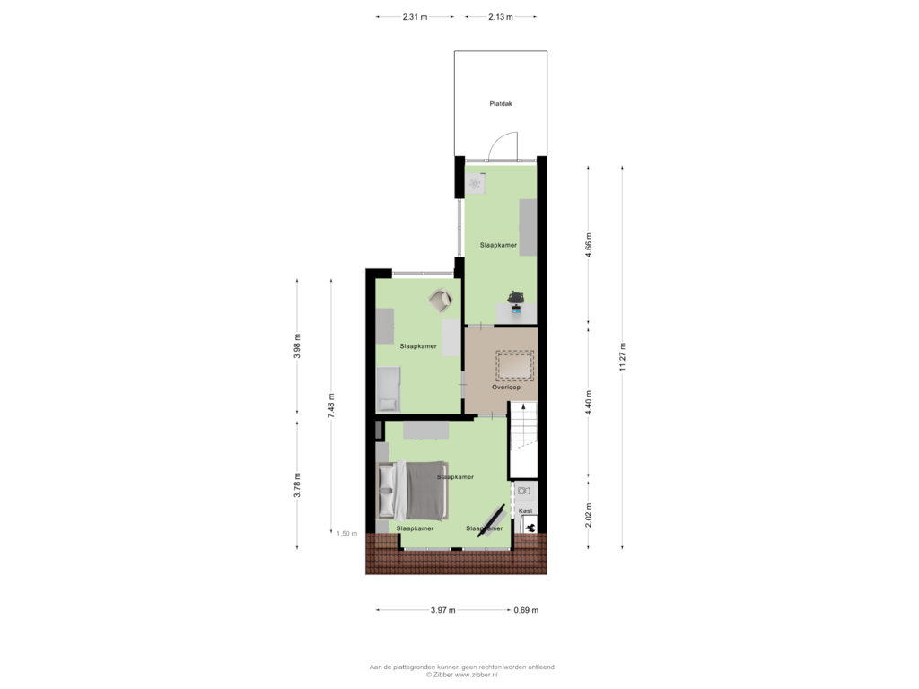 View floorplan of Eerste verdieping of 1e Weerdsweg 82