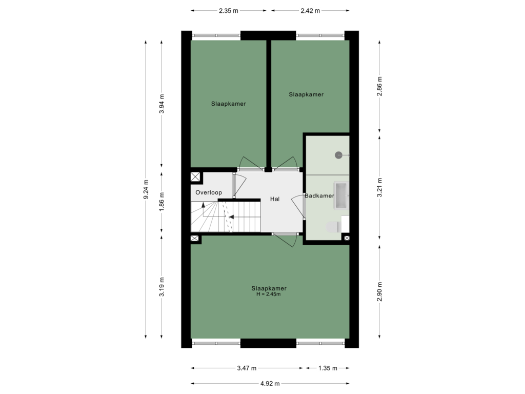 View floorplan of 1e Verdieping of Vagerveld 57