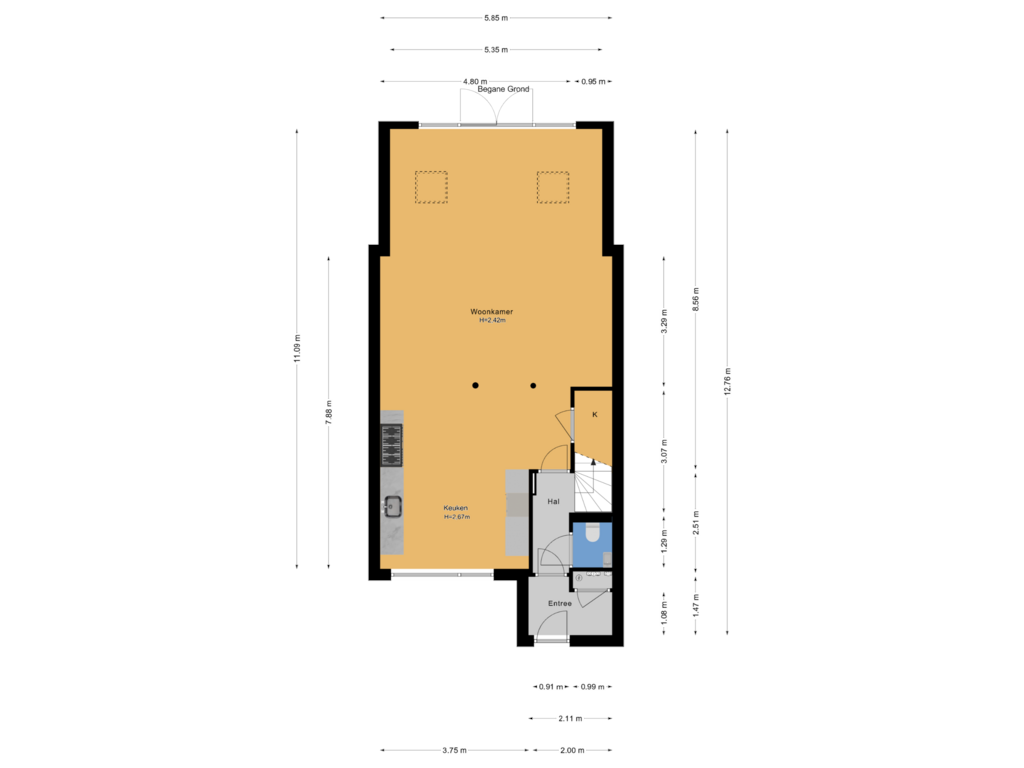 Bekijk plattegrond van Begane Grond van Rozenpad 32