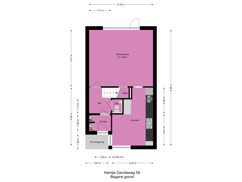 Bekijk plattegrond van Begane grond van Heintje Davidsweg 59