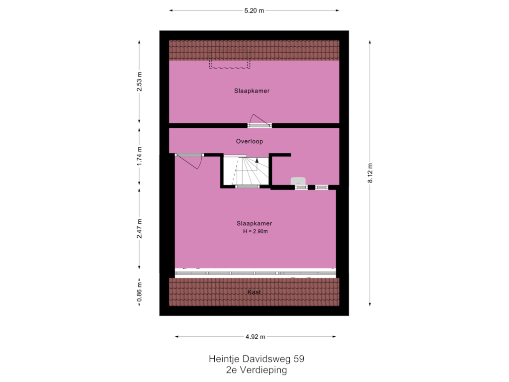 Bekijk plattegrond van 2e Verdieping van Heintje Davidsweg 59