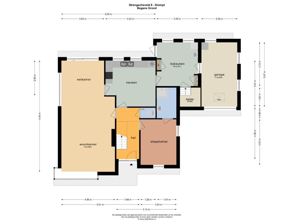 Bekijk plattegrond van BEGANE GROND van Strengsche Veld 8