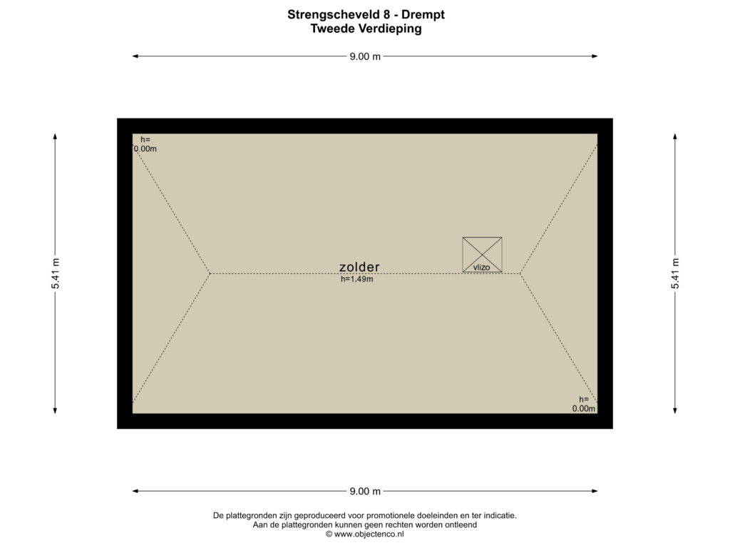 Bekijk plattegrond van TWEEDEVERDIEPING van Strengsche Veld 8