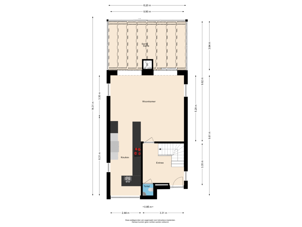 View floorplan of Begane grond of Kapelweg 14-A