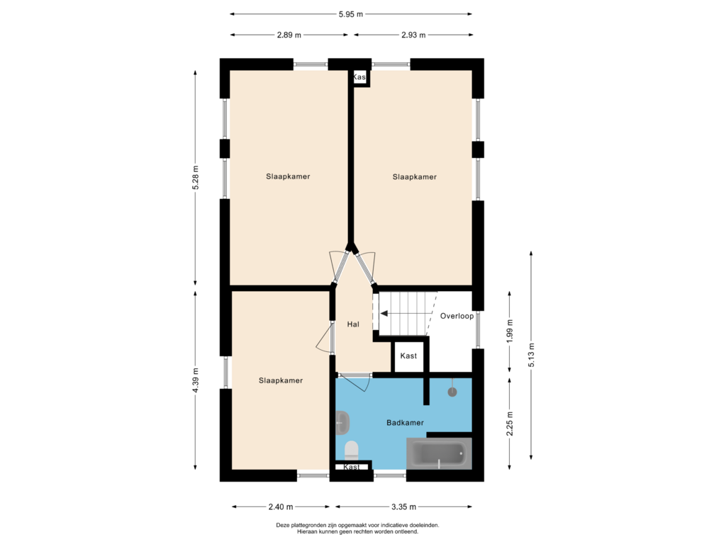 View floorplan of Eerste verdieping of Kapelweg 14-A