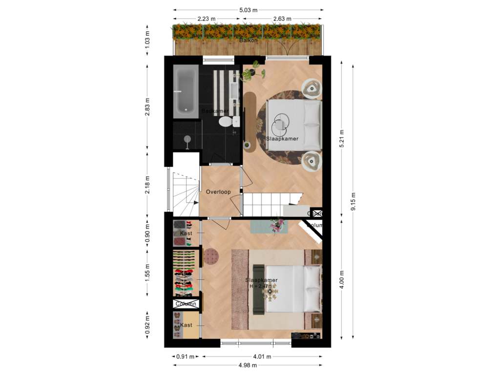 Bekijk plattegrond van Eerste verdieping van Stieltjesstraat 57