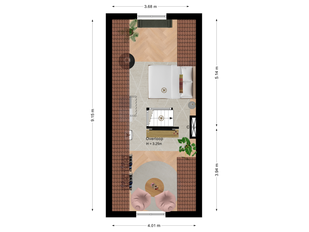 Bekijk plattegrond van Tweede verdieping van Stieltjesstraat 57