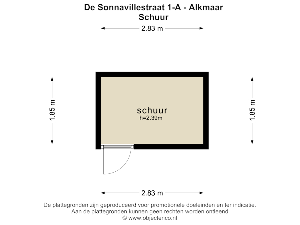 Bekijk plattegrond van SCHUUR van De Sonnavillestraat 1-A