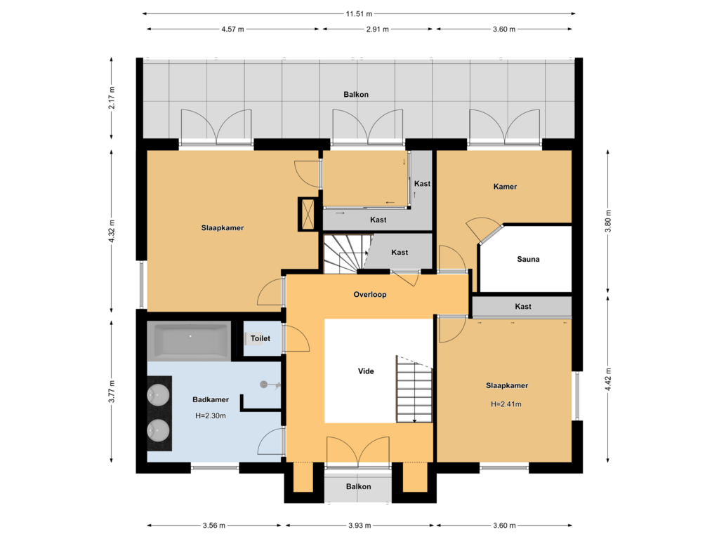 View floorplan of Eerste Verdieping of Jan Lubbertsenlaan 10