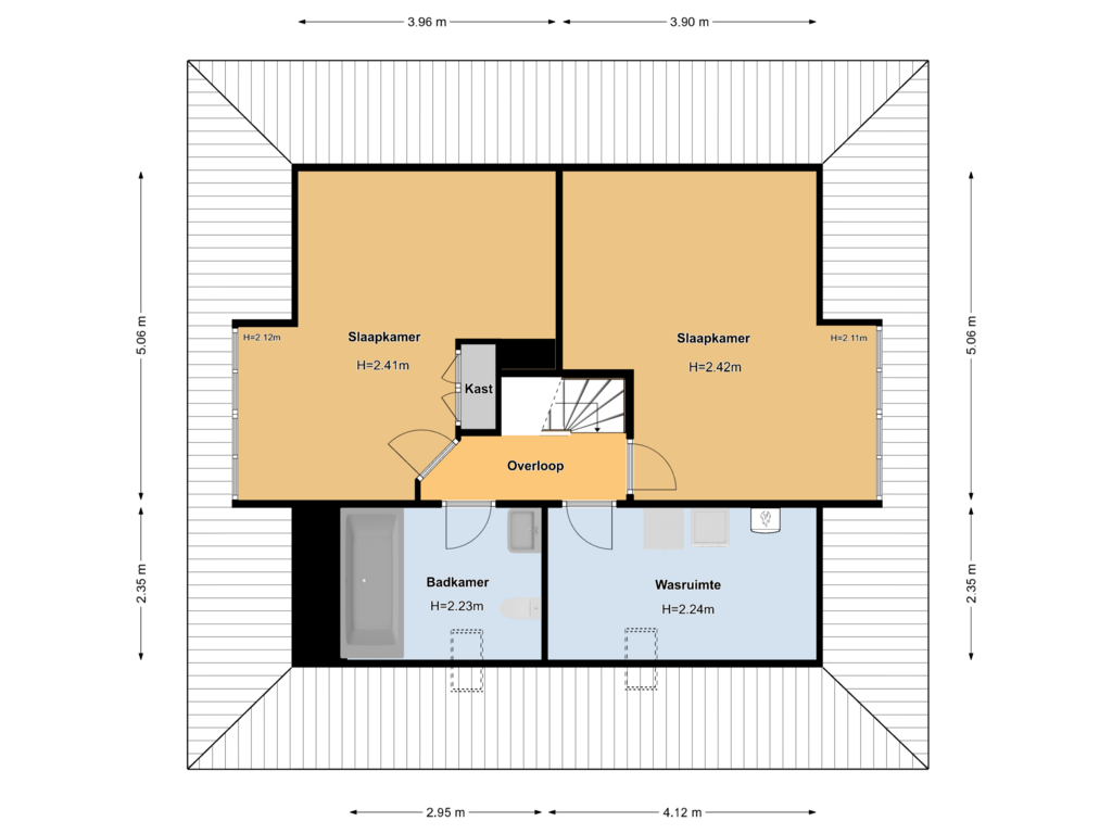 View floorplan of Tweede Verdieping of Jan Lubbertsenlaan 10