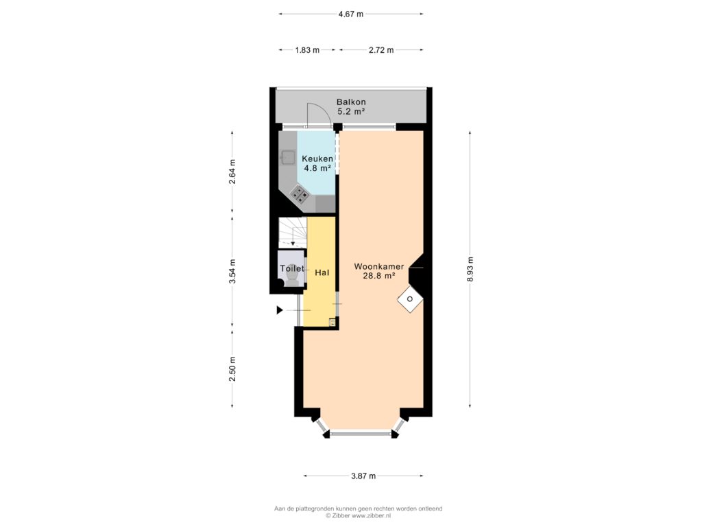 Bekijk plattegrond van Eerste verdieping van Celebesstraat 28-B