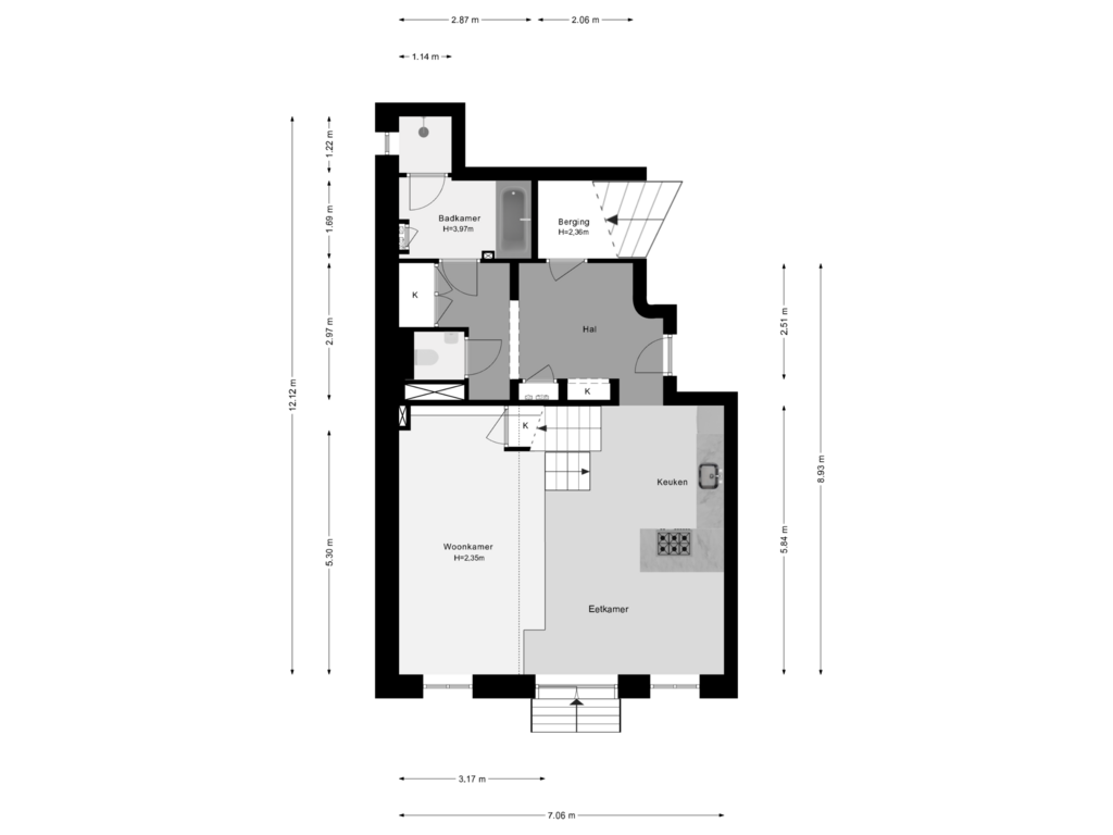 Bekijk plattegrond van Begane Grond van 1e Pijnackerstraat 38-B