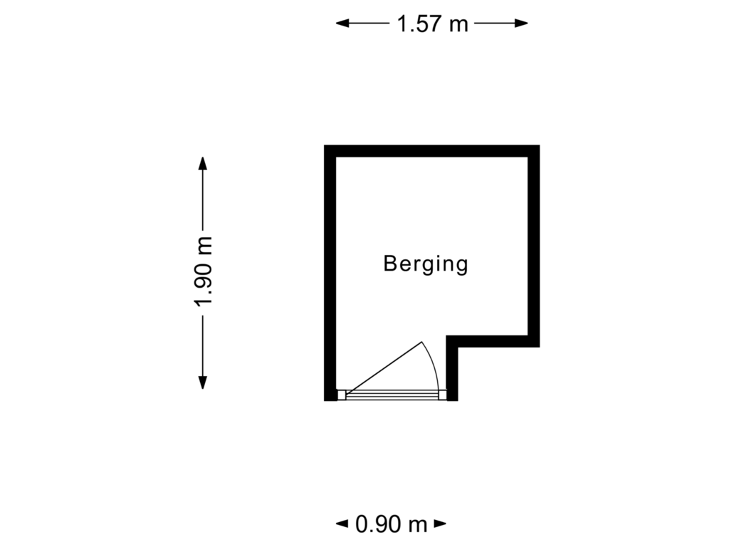 Bekijk plattegrond van Berging 1 van 1e Pijnackerstraat 38-B