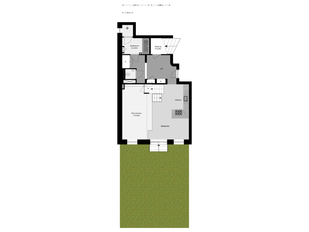 Bekijk plattegrond van Perceeloverzicht van 1e Pijnackerstraat 38-B