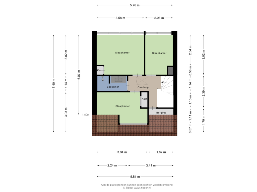 Bekijk plattegrond van Tweede Verdieping van Vindicatstraat 11