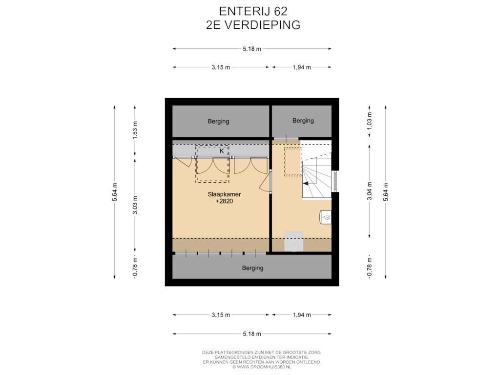 Bekijk plattegrond van 2E Verdieping van Enterij 62