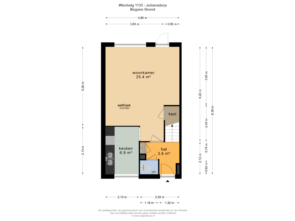 View floorplan of BEGANE GROND of Wierbalg 1133