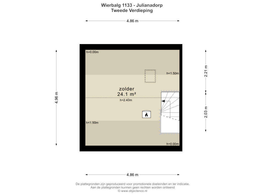 View floorplan of TWEEDE VERDIEPING of Wierbalg 1133